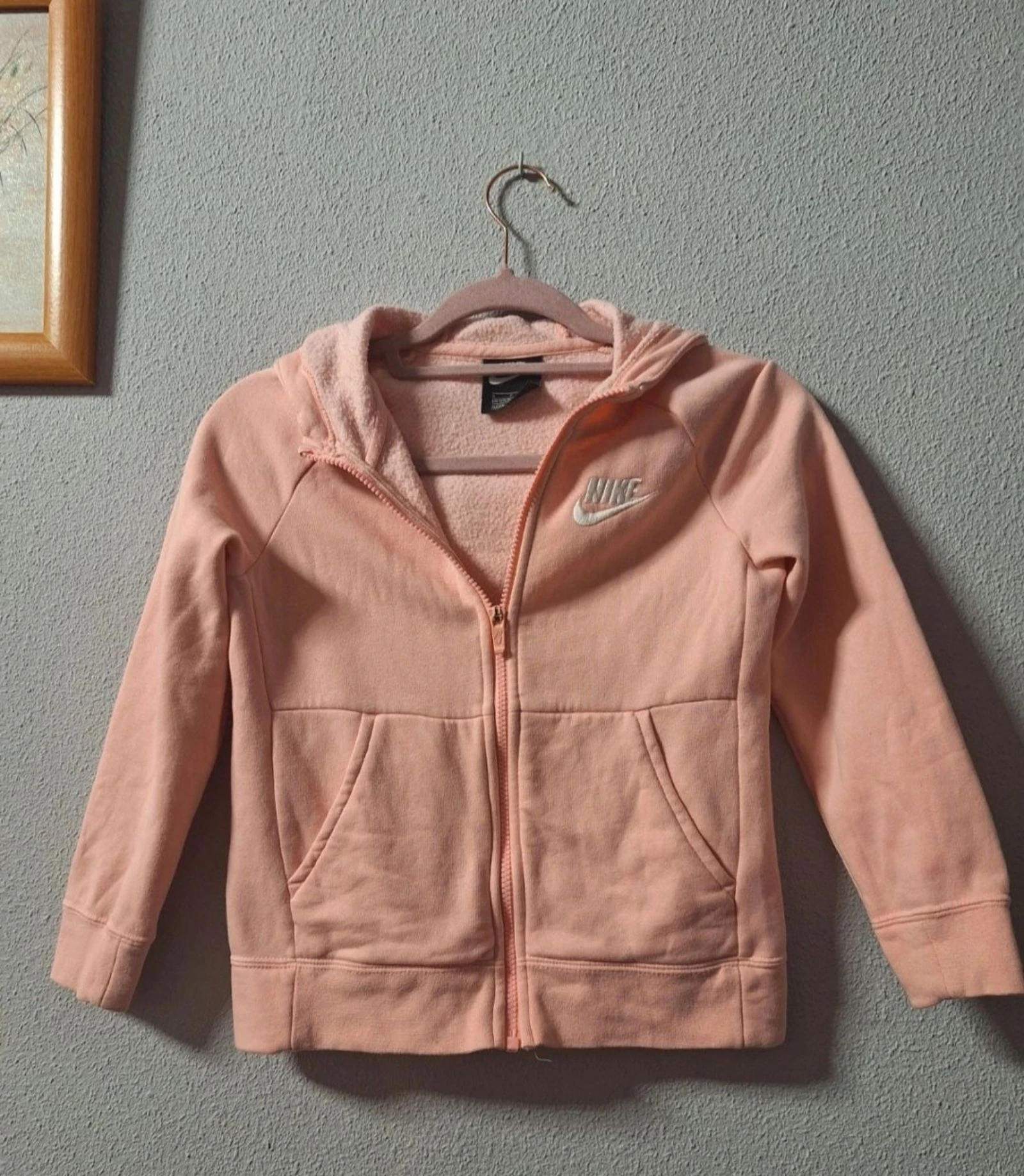 Sudadera Nike rosa con capucha y cremallera | T. S (8-9 años)
